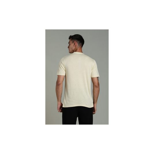 Funny Tales Solid Beige T-shirt for Men