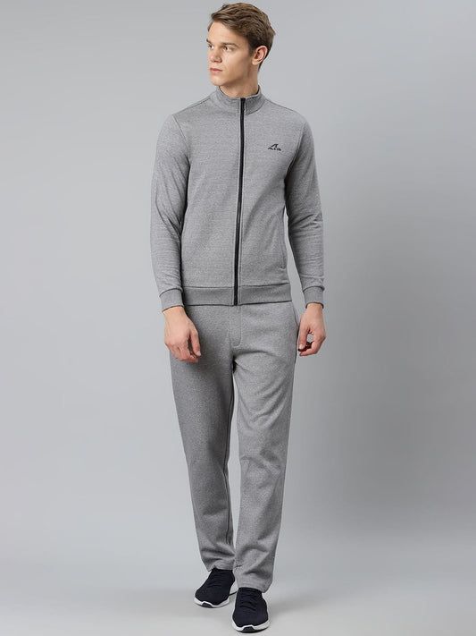 Alcis Men Grey Melange Solid Track Suit