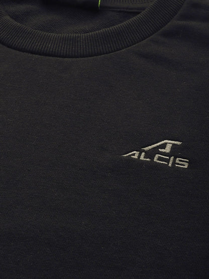 Alcis Men Solid Black Sweatshirts