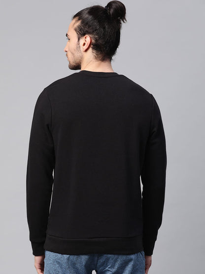 Alcis Men Solid Black Sweatshirts