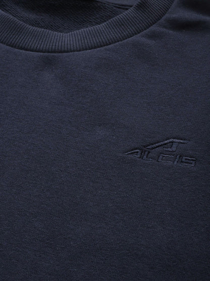 Alcis Men Solid Navy Blue Sweatshirts