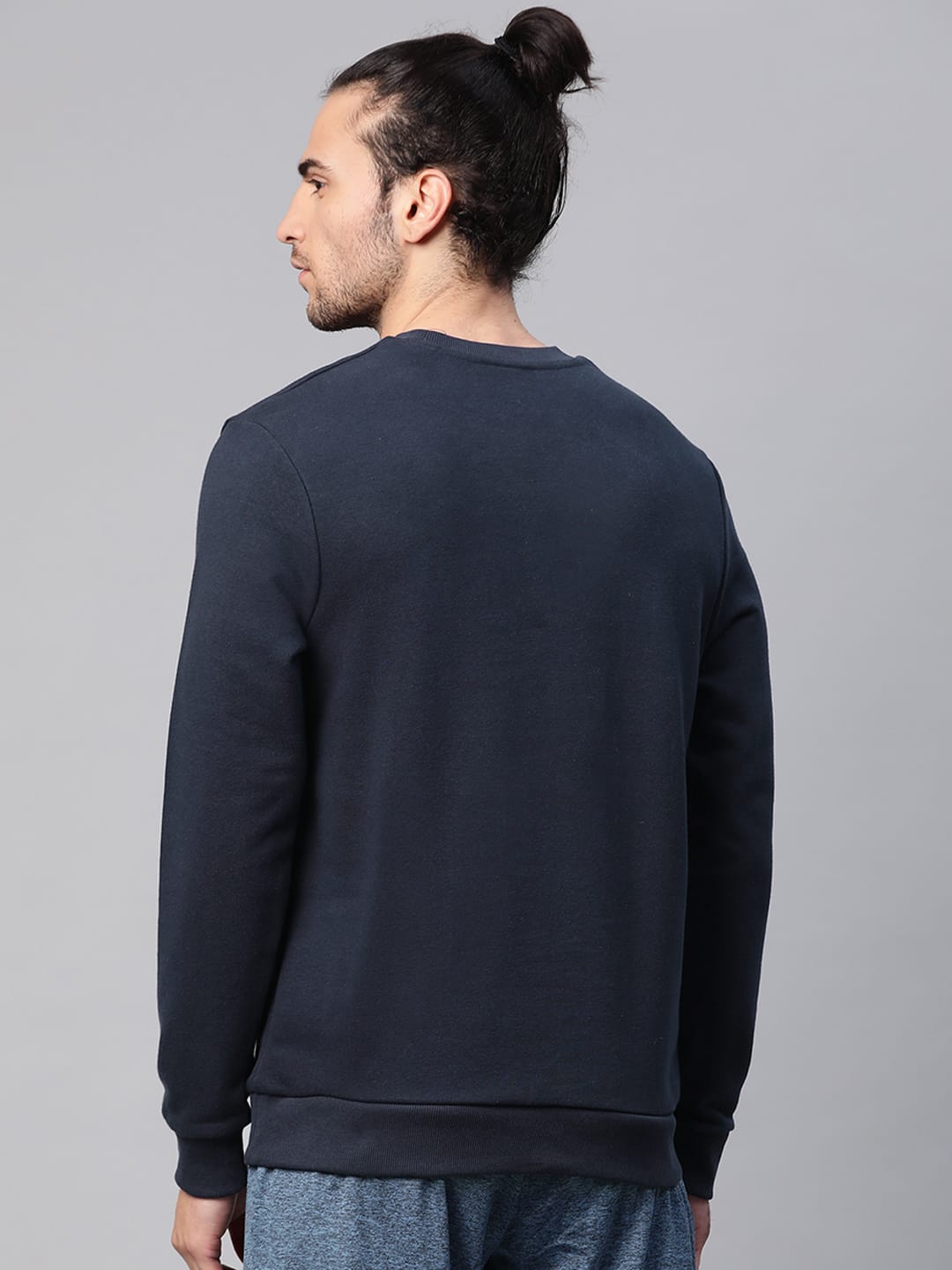 Alcis Men Solid Navy Blue Sweatshirts