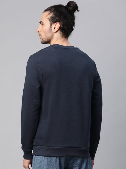 Alcis Men Solid Navy Blue Sweatshirts