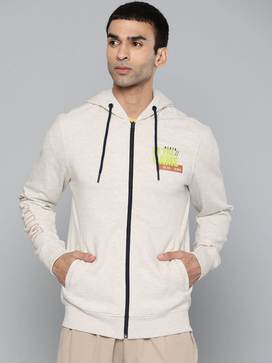 Alcis Men Printed Off White Jackets