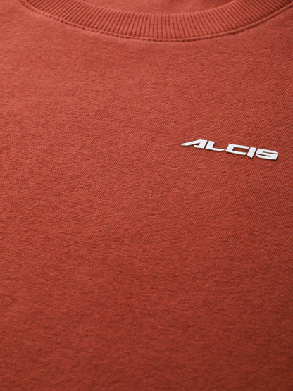 Alcis Men Solid Rust Sweatshirts