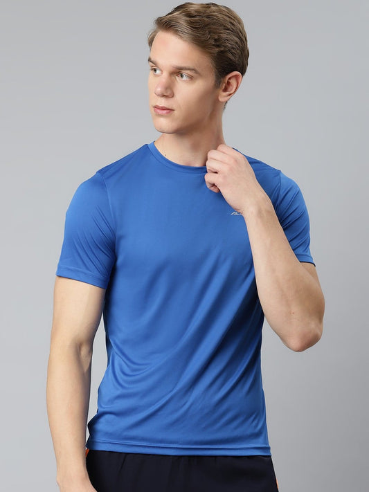 Alcis Men Solid Black Tshirts