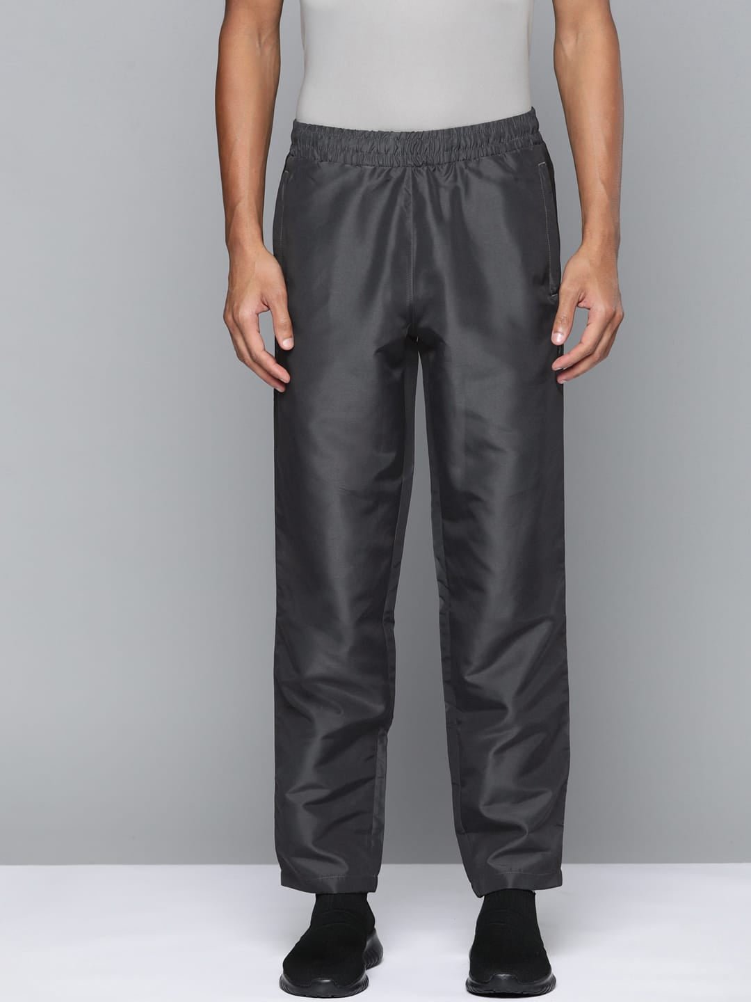 Alcis Men Grey Solid Track Pants