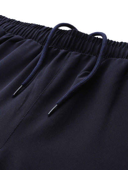 Alcis Men Navy Blue Solid Track Pants