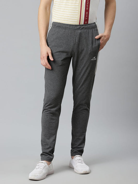 Alcis Men Charcoal Grey Solid Track Pants