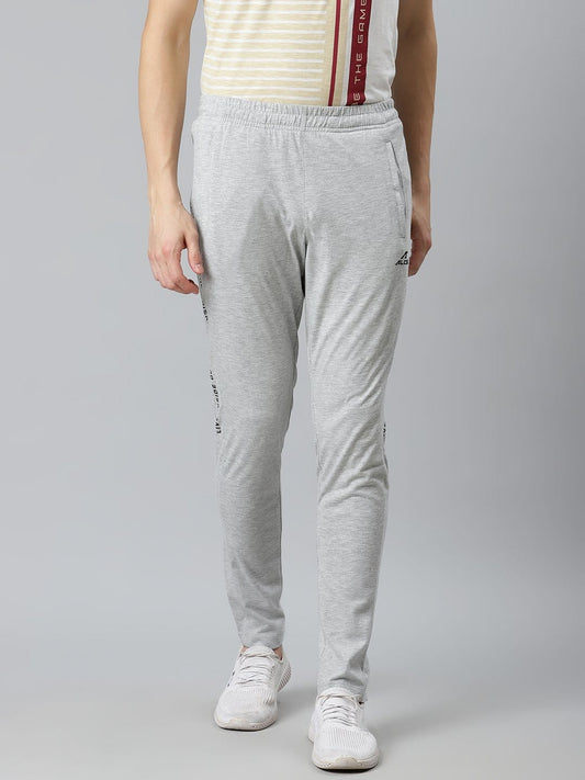 Alcis Men Grey Melange Solid Track Pants