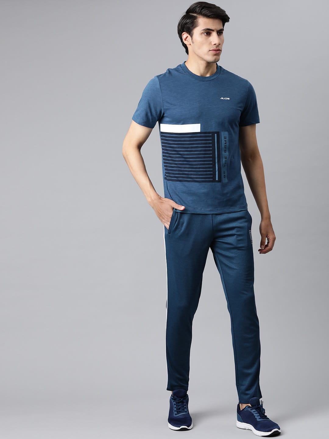 Alcis Men Solid Teal Blue Track Pant