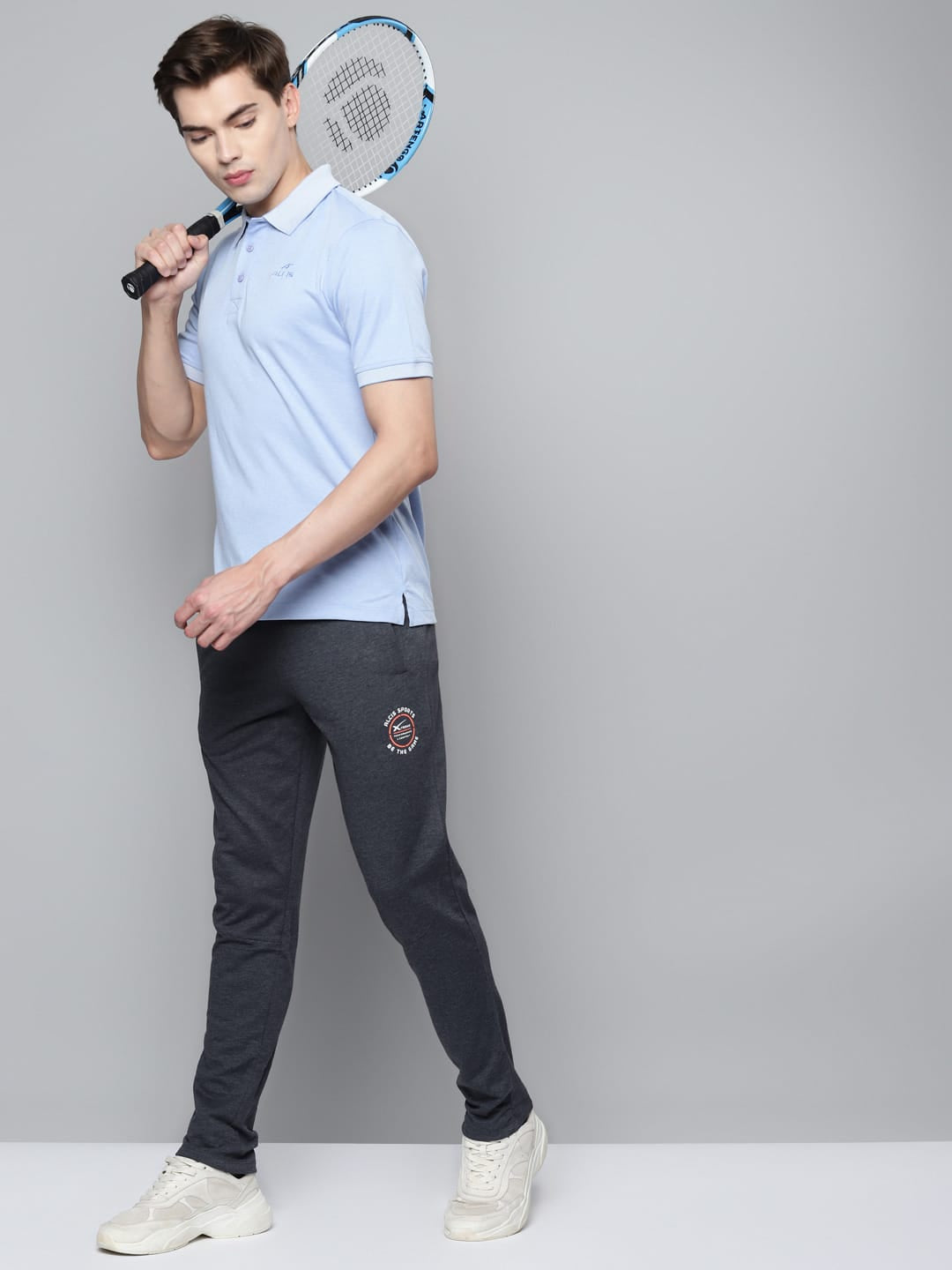Alcis Men Navy Blue Solid Track Pants
