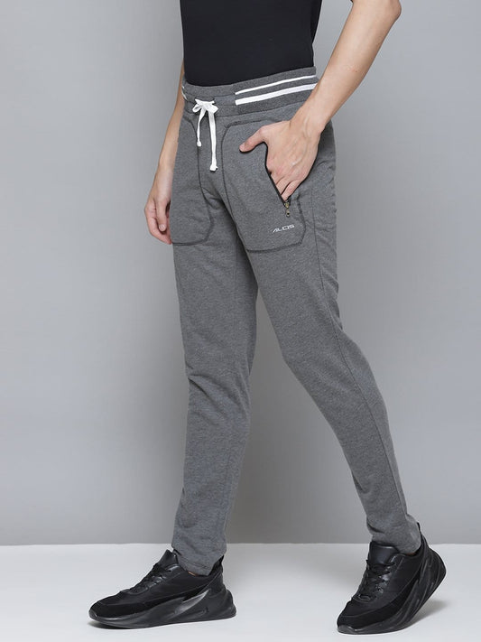 Alcis Men Grey Solid Track Pants