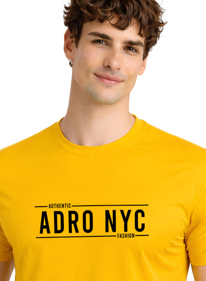 Adro Mens Branded Logo Printed T-Shirt | Typography Print 100% Cotton T shirt | Stylish Tee Summer Regular Fit Graphic Tshirt