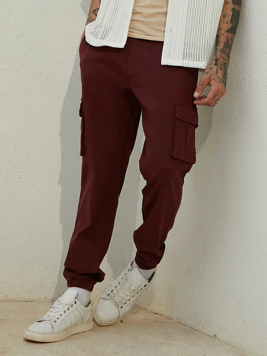 Cuffed Hem Cargo Trousers