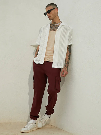 Cuffed Hem Cargo Trousers