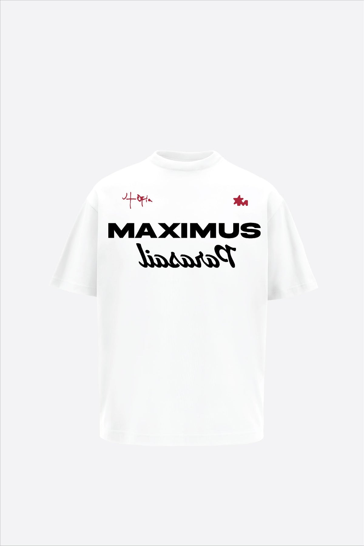 Maximus Printed White Oversized T-Shirt Main Character