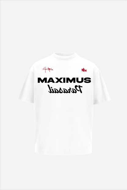 Maximus Printed White Oversized T-Shirt Main Character