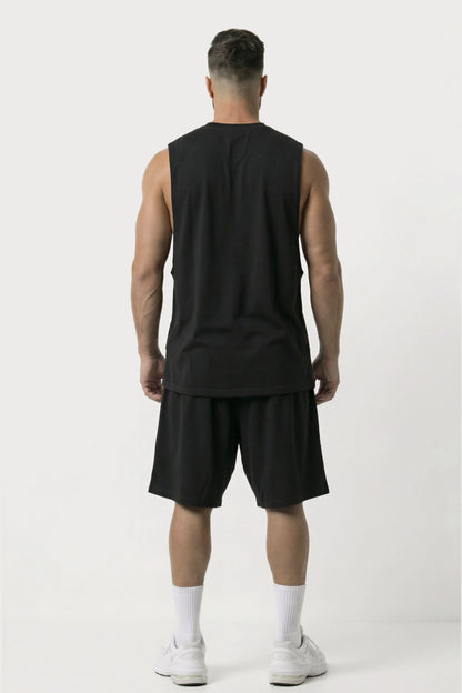 Men’s Black loosefit fit bamboo cotton shorts