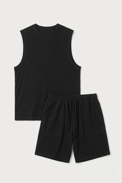 Men’s Black loosefit bamboo cotton co-ord set