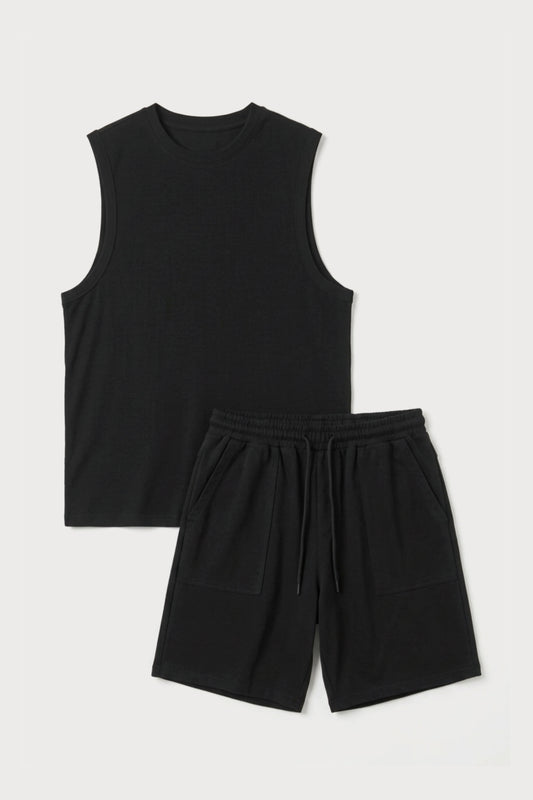 Men’s Black loosefit bamboo cotton co-ord set