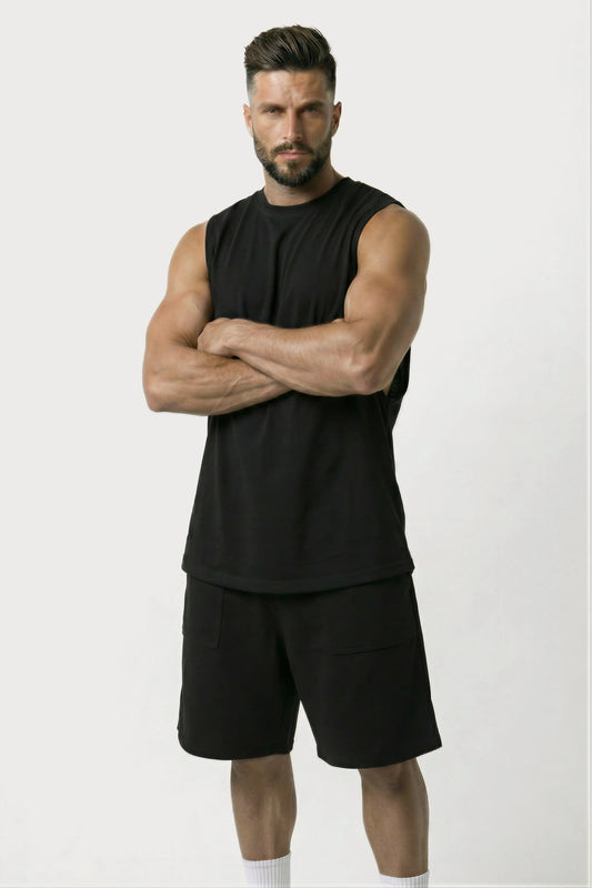 Men’s Black loosefit fit bamboo cotton shorts