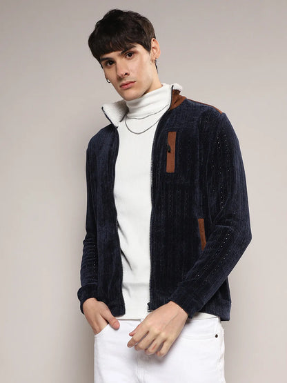 Zip-Front Cable Knit Jacket