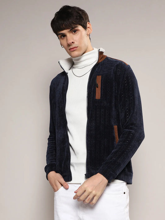 Zip-Front Cable Knit Jacket