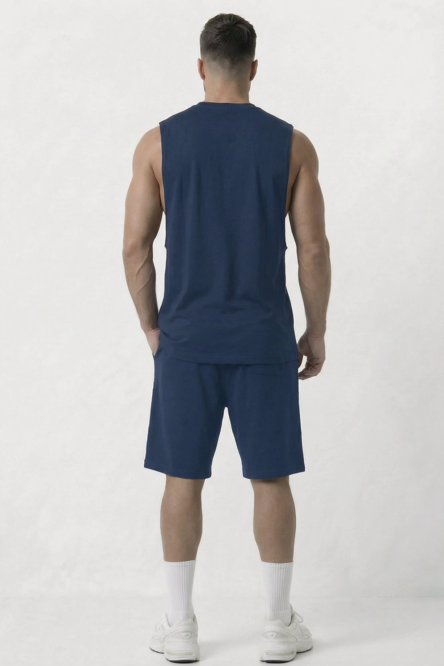 Men’s Blue loosefit fit bamboo cotton shorts
