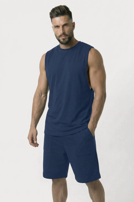 Men’s Blue loosefit bamboo cotton co-ord set