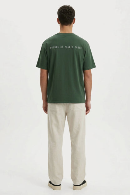 Men's Green Sounds of Earth Oversized T-Shirt