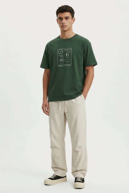 Men's Green Sounds of Earth Oversized T-Shirt