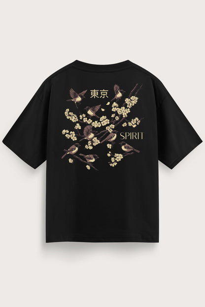 Men's Black Tokyo Spring Oversized T-Shirt