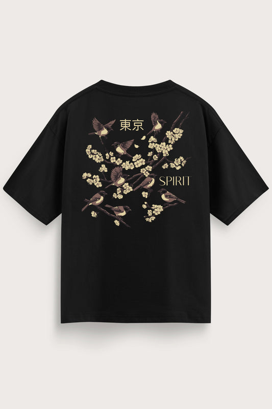 Men's Black Tokyo Spring Oversized T-Shirt