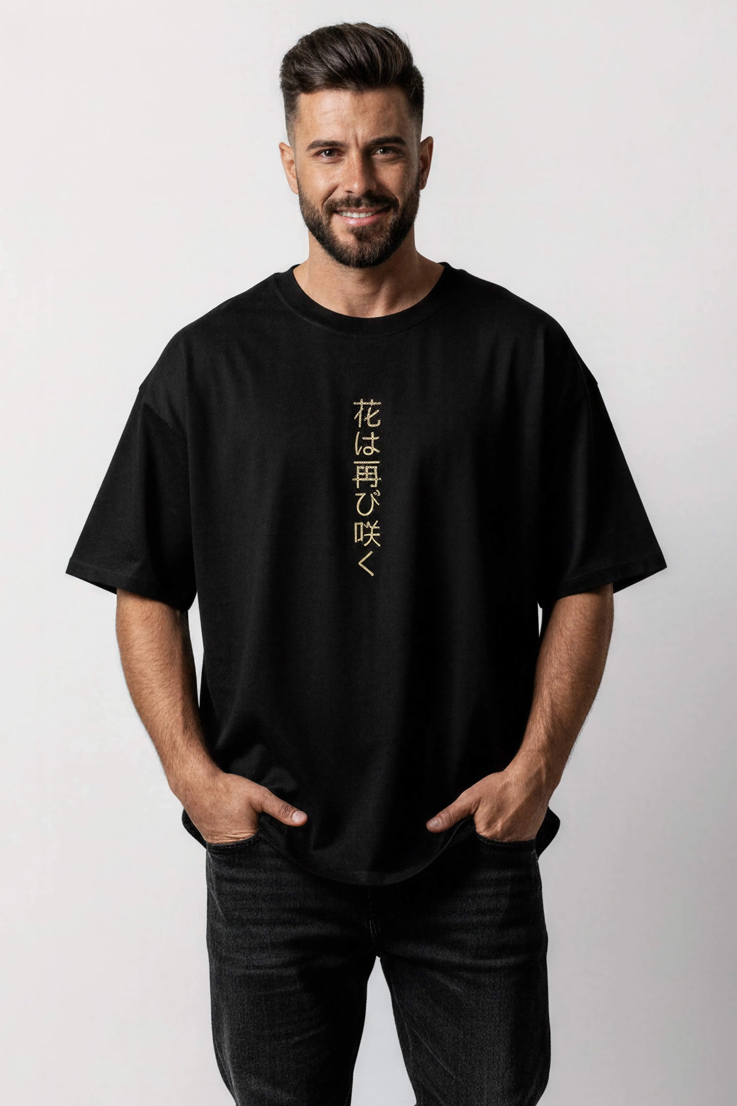 Men's Black Tokyo Spring Oversized T-Shirt