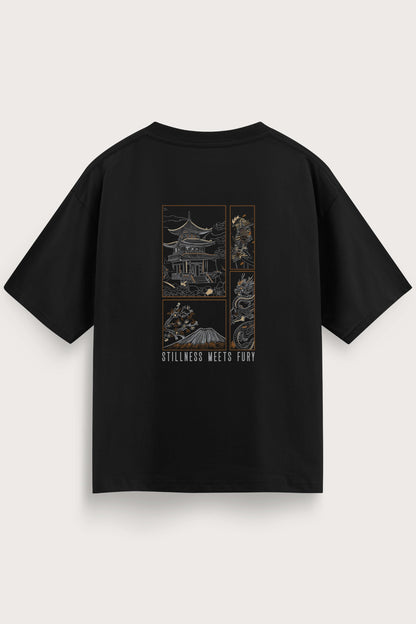 Men's Black Fury Oversized T-Shirt