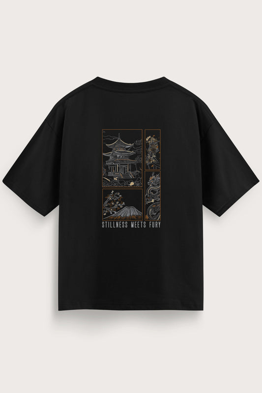 Men's Black Fury Oversized T-Shirt