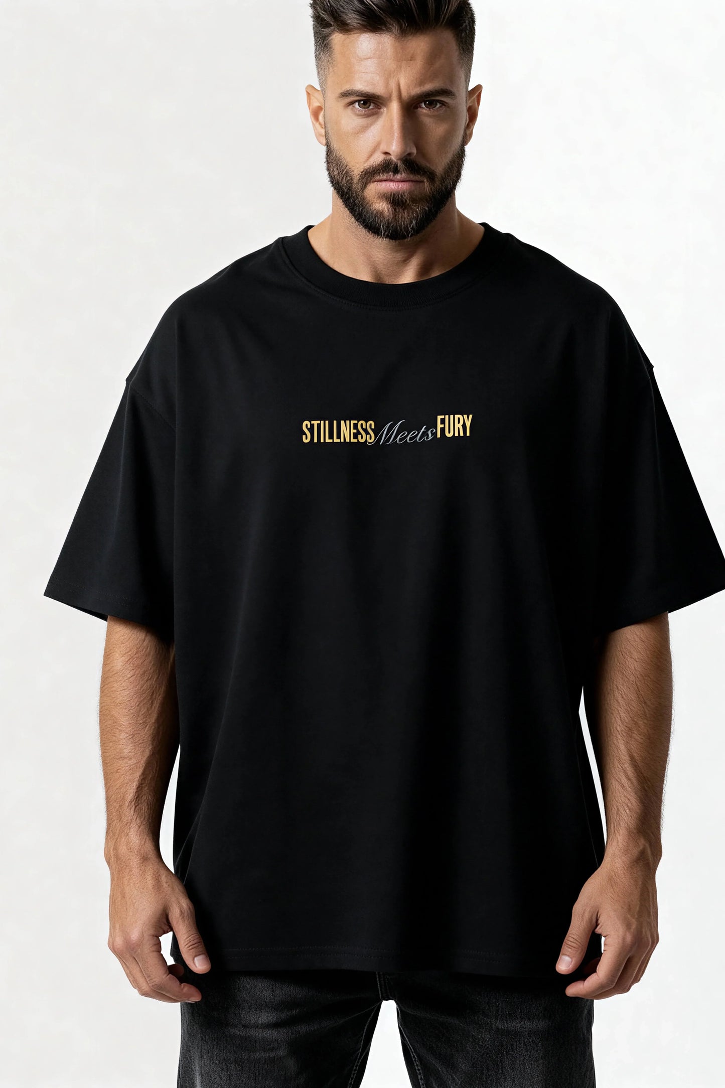 Men's Black Fury Oversized T-Shirt