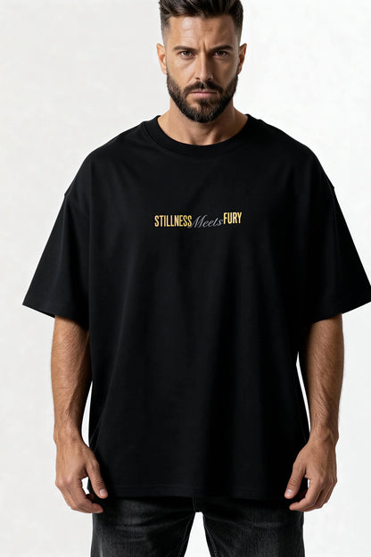 Men's Black Fury Oversized T-Shirt
