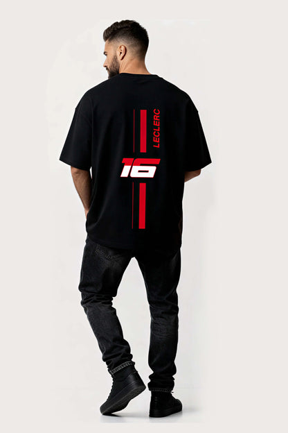Men's Black Formula 1 Oversized T-Shirt