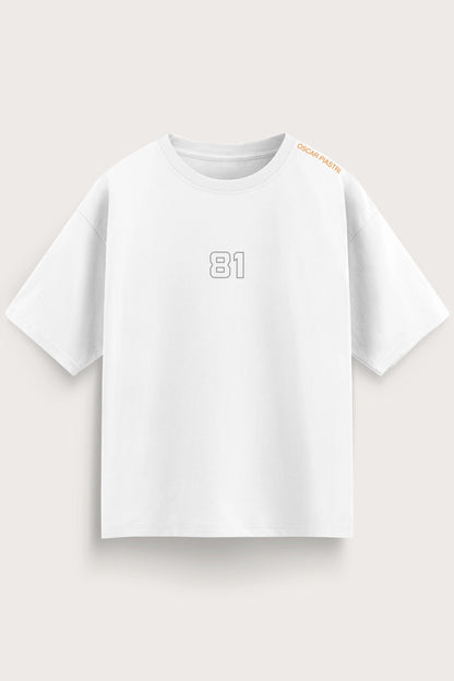 Men's White Oscar Piastri Oversized T-Shirt