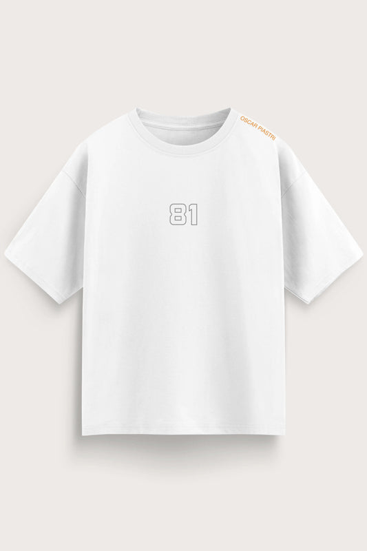 Men's White Oscar Piastri Oversized T-Shirt