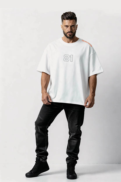 Men's White Oscar Piastri Oversized T-Shirt