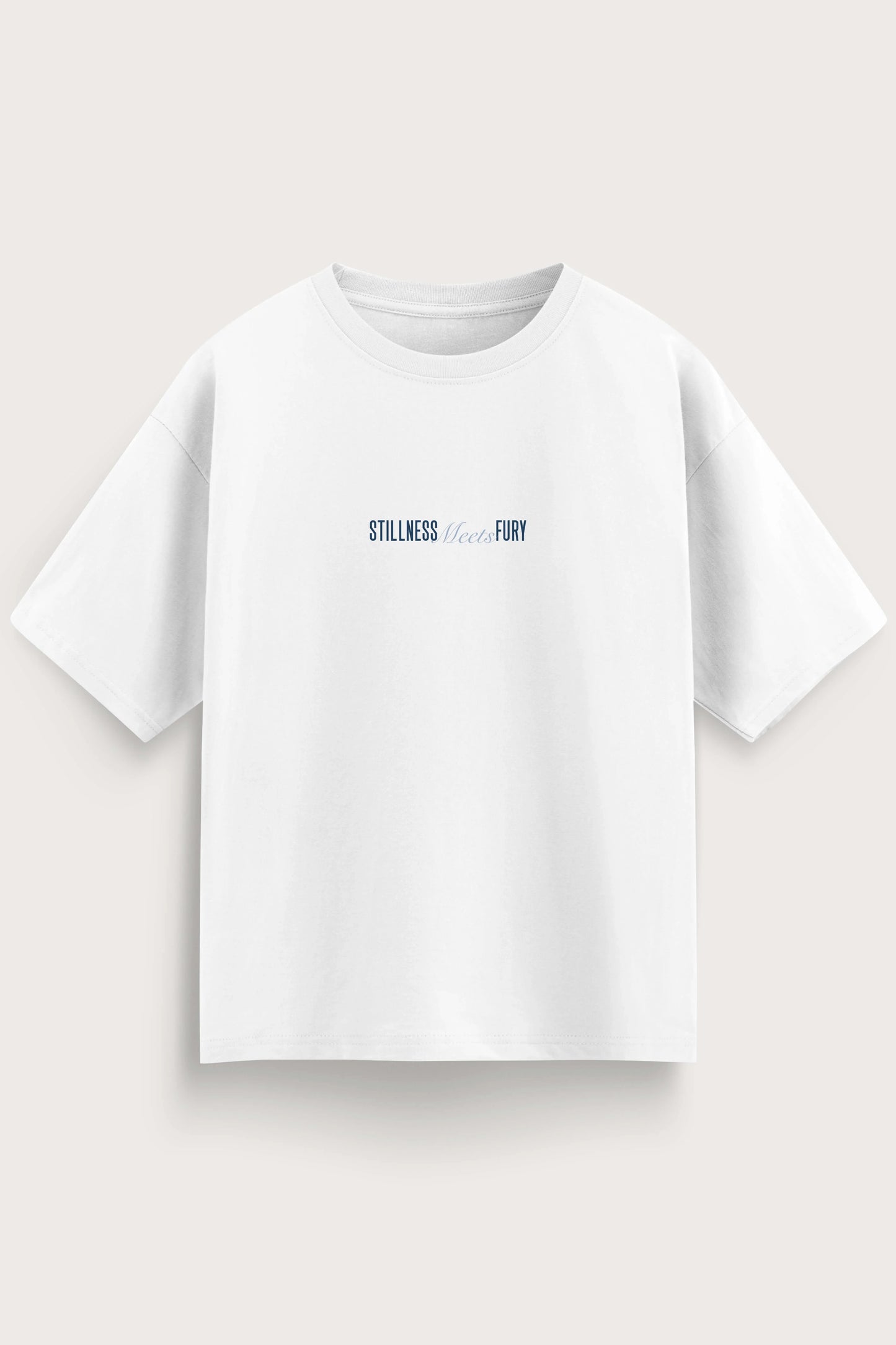 Men oversized white tshirt fury front