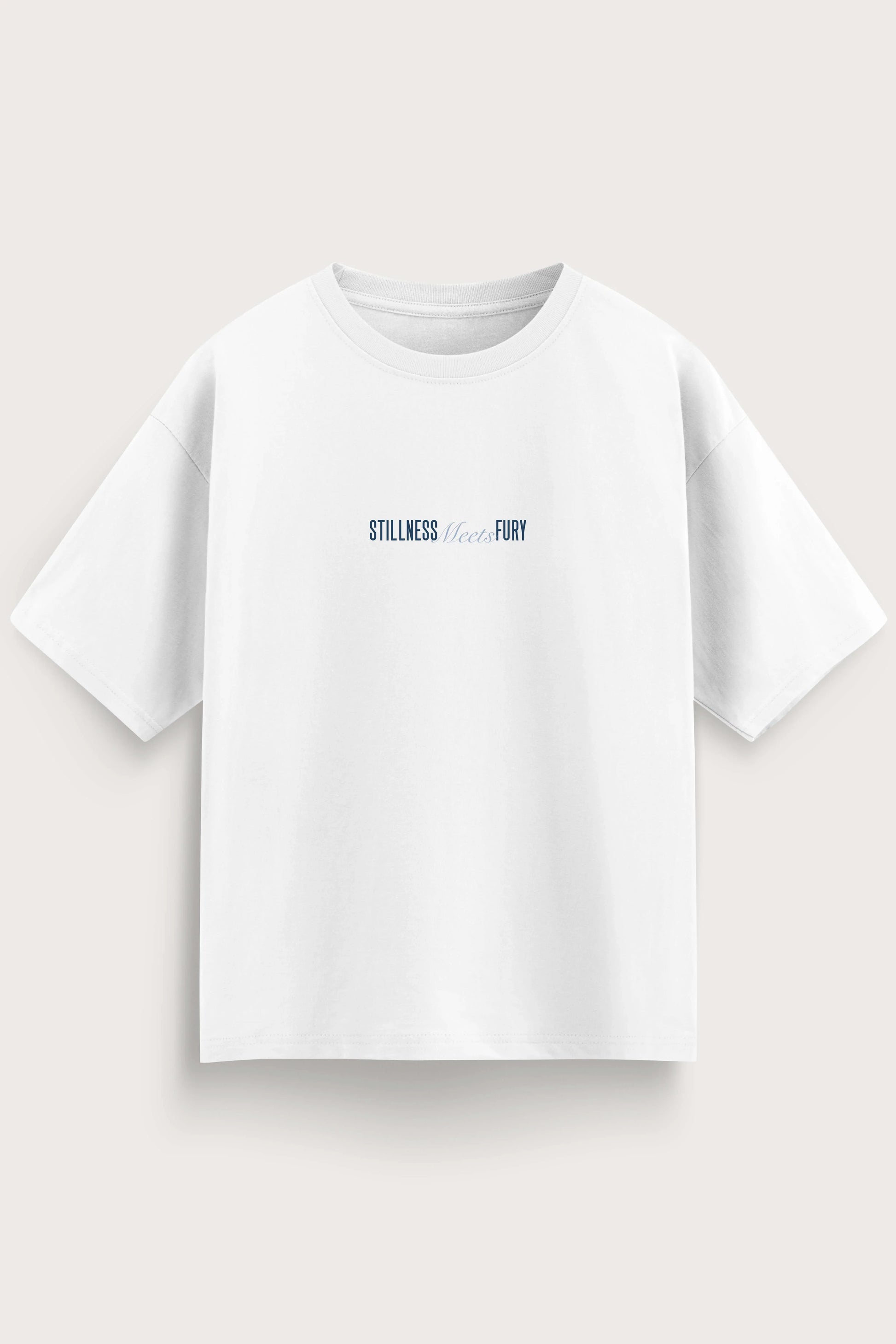 Men oversized white tshirt fury front