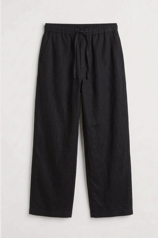 Men’s black loosefit twill cotton joggers