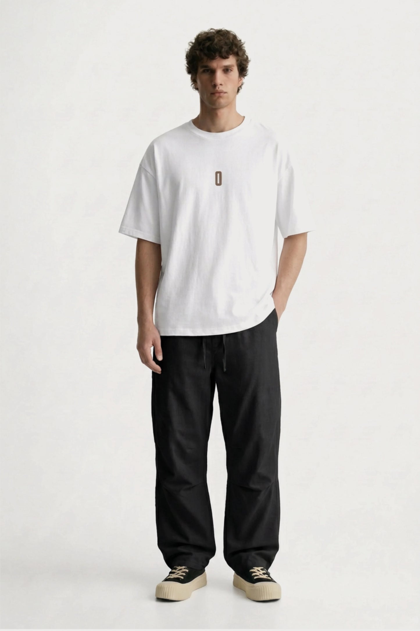 Men’s black loosefit twill cotton joggers