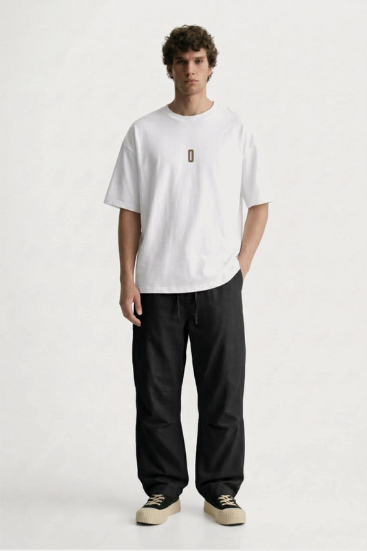 Men’s black loosefit twill cotton joggers