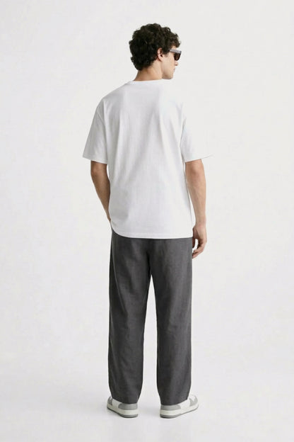 Men’s charcoal loosefit twill cotton joggers