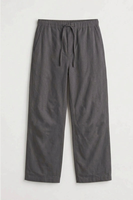 Men’s charcoal loosefit twill cotton joggers